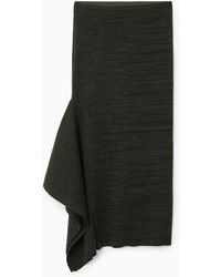 COS - Asymmetric Ribbed Wool Midi Skirt - Lyst