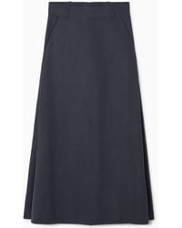 COS - Tailored Linen-blend Midi Skirt - Lyst