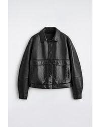 COS - Leather Blouson Jacket - Lyst