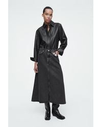 COS - Midirock Aus Denim In A-linie - Lyst