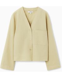 COS - Flared-sleeve Linen Blouse - Lyst