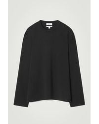 COS - Relaxed Jersey Interlock Long-sleeved T-shirt - Lyst