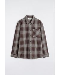 COS - Checked Brushed-Cotton Shirt - Lyst