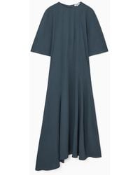 COS - Asymmetric Draped Midi Dress - Lyst