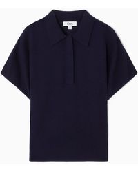 COS - Knitted Polo Shirt - Lyst
