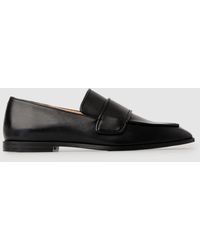 COS Square-toe Leather Loafers - Black