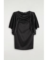 COS - Draped Matte-Satin Mini Dress - Lyst