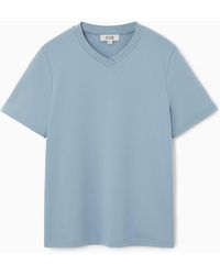 COS - Boxy V-neck T-shirt - Lyst
