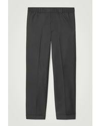 COS - Turn-up Wool-blend Straight-leg Trousers - Lyst