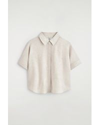 COS - Oversized Short-Sleeved Linen Shirt - Lyst
