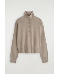 COS - Merino Wool Funnel-Neck Cardigan - Lyst
