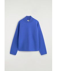 COS - Layered-Collar Boiled Wool Sweater - Lyst