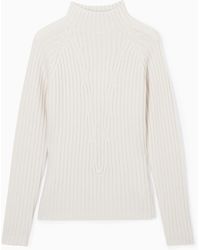 COS - Ribbed Pure Cashmere Turtleneck Jumper - Lyst