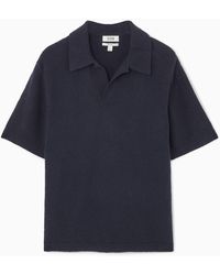 COS - Bouclé-knit Polo Shirt - Lyst