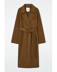 COS - Belted Double-faced Wool Coat - Lyst