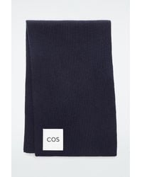 COS - Ribbed Wool And Cashmere Scarf - Lyst