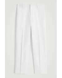 COS - Elasticated Linen Straight-Leg Trousers - Lyst