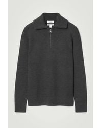 COS - Merino Wool Half-zip Jumper - Lyst