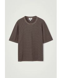 COS - Striped Knit T-shirt - Lyst