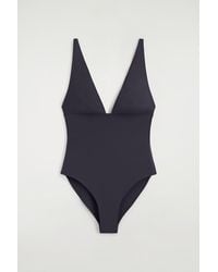 COS - Bonded-Scuba V-Neck Swimsuit - Lyst