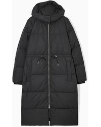 COS - Hooded Recycled Down Puffer Coat - Lyst