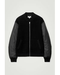 COS - Merino Wool And Nylon Bomber Jacket - Lyst