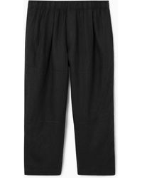 COS - Cropped Wide-leg Linen Pants - Lyst