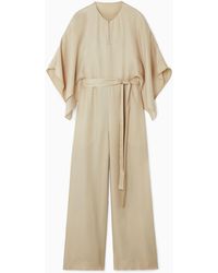 COS - Cape-sleeve Twill Jumpsuit - Lyst