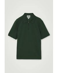 COS - Short-sleeved Zip-up Polo Shirt - Lyst
