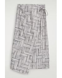 COS - Printed Cotton Wrap Skirt - Lyst