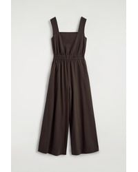 COS - Open-Back Seersucker Wide-Leg Jumpsuit - Lyst