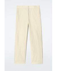 COS - Tailored Cotton Straight-leg Trousers - Lyst