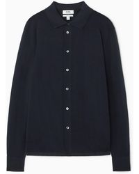 COS - Knitted Silk-blend Overshirt - Lyst
