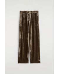 COS - Velvet Elasticated Straight-Leg Trousers - Lyst