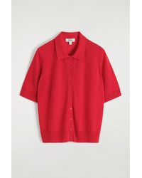 COS - Merino Wool-Blend Polo Cardigan - Lyst