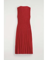 COS - Pleated Jacquard Sleeveless Maxi Dress - Lyst