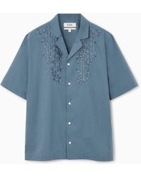 COS - Floral Embroidered Short-sleeved Shirt - Lyst
