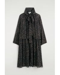 COS - Abito Fluido Con Stampa Leopardata E Sciarpa - Lyst