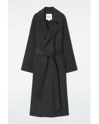 COS - Belted Double-faced Wool Coat - Lyst