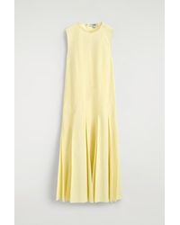 COS - Pleated Cotton-Linen Maxi Dress - Lyst