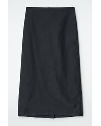 COS - Cotton Drawstring Midi Skirt - Lyst