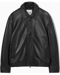 COS - Leather Jacket - Lyst