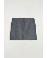 COS - Buttoned Double-Faced Wool Mini Skirt - Lyst