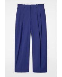 COS - Relaxed Twill Wide-Leg Trousers - Lyst
