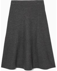 COS - Flared Merino Wool Midi Skirt - Lyst