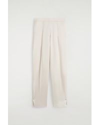 COS - Tailored Matte-Satin Barrel-Leg Trousers - Lyst