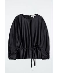 COS - Drawstring Peplum Blouse - Lyst