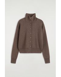 COS - Merino Wool Funnel-Neck Cardigan - Lyst