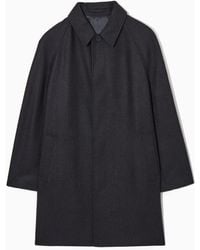 COS - Checked Felted-wool Car Coat - Lyst