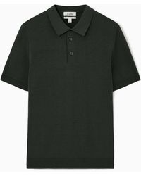 COS - Knitted Silk Polo Shirt - Lyst